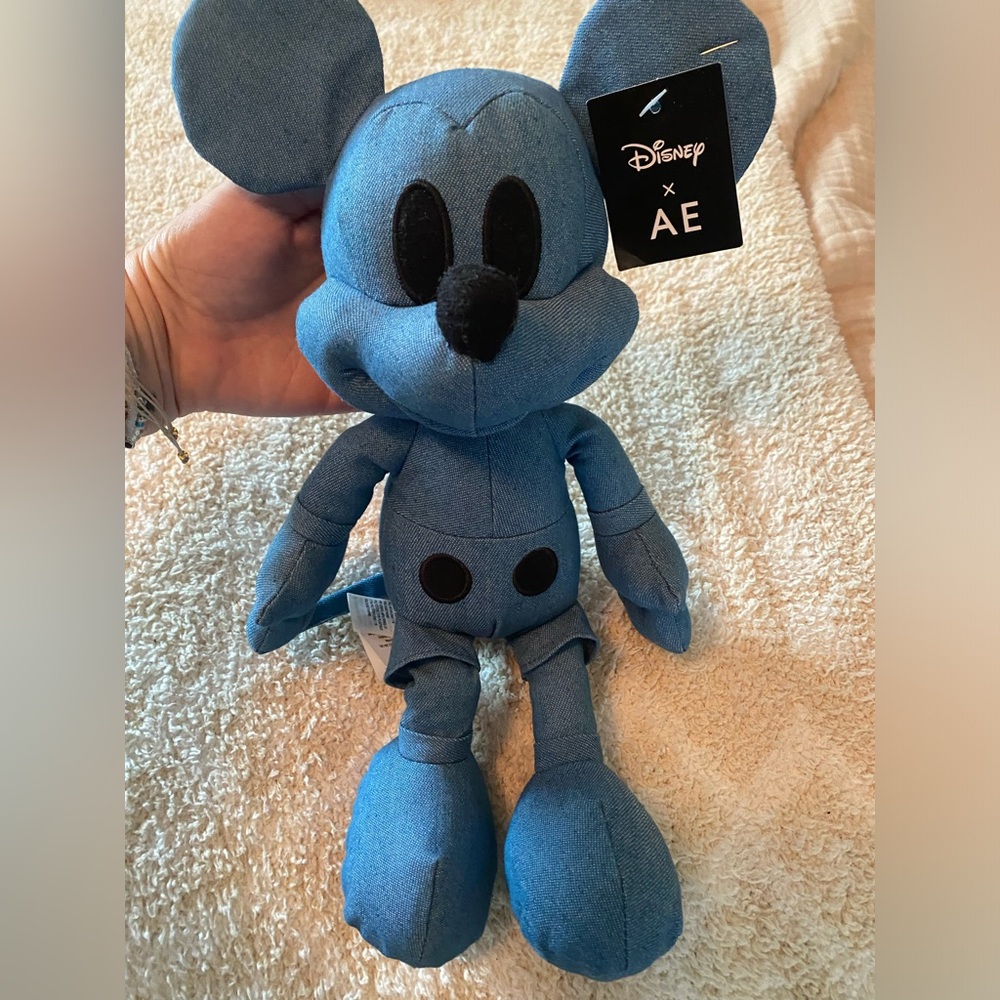 Mickey Mouse Disney x American Eagle Denim Plushy 14” Limited Edition.